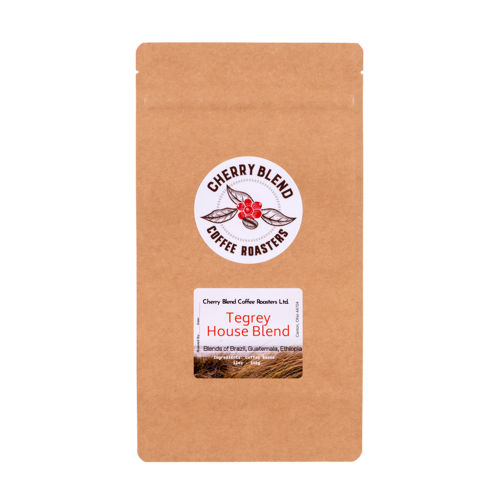 A single bag of Cherry Blend House Blend Coffee 