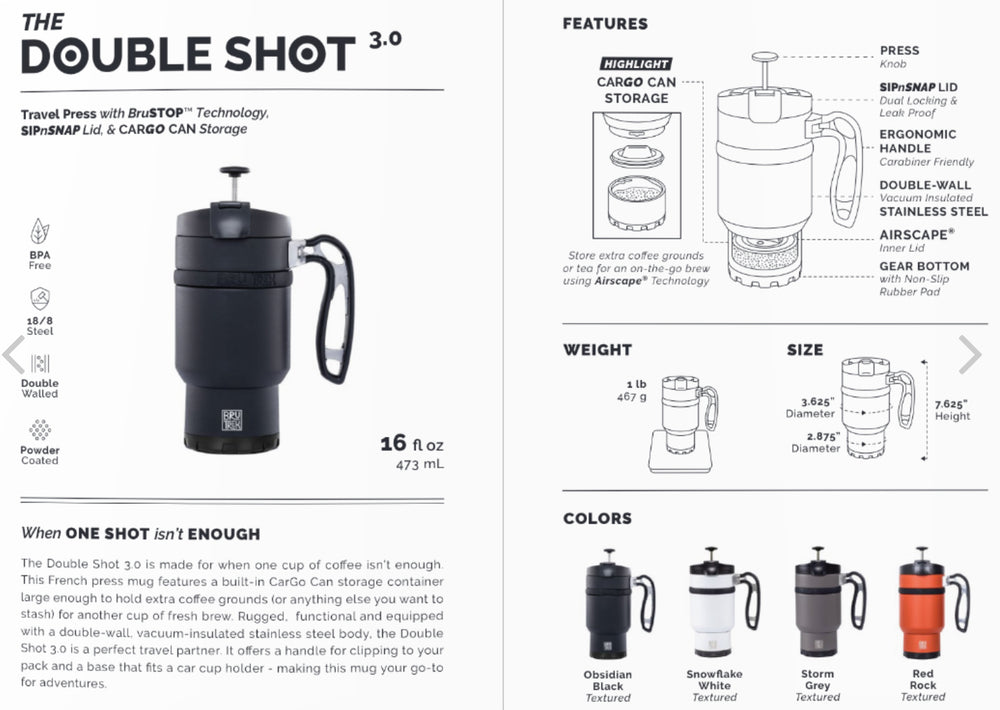 Double Shot Tumbler & French Press - River Bottom Roasters