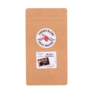 A single bag of Ah Nuts Dark Roast 