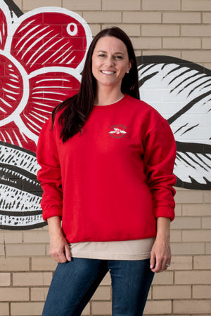 Red Cherry Blend Sweatshirt with front logo on upper chest