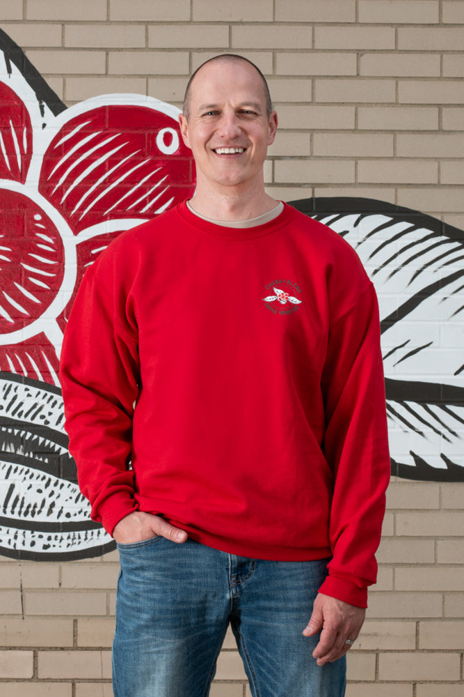 Red Cherry Blend Sweatshirt with front logo on upper chest