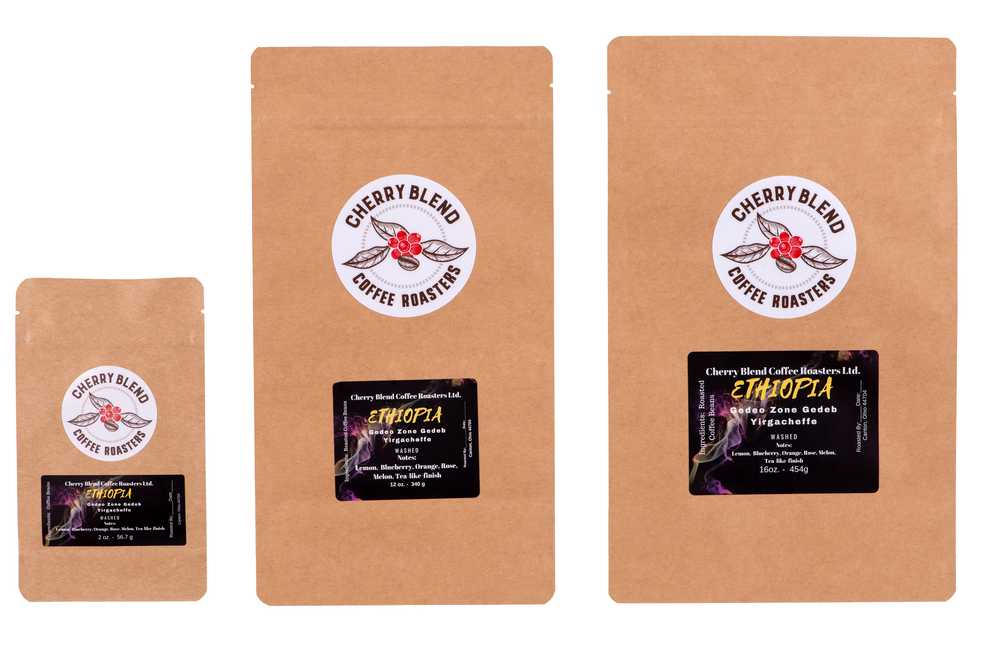 Ethiopia Coffee, available in various bag sizes 