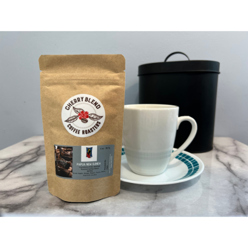 Papua New Guinea,, ready to make a fresh cup of coffee 